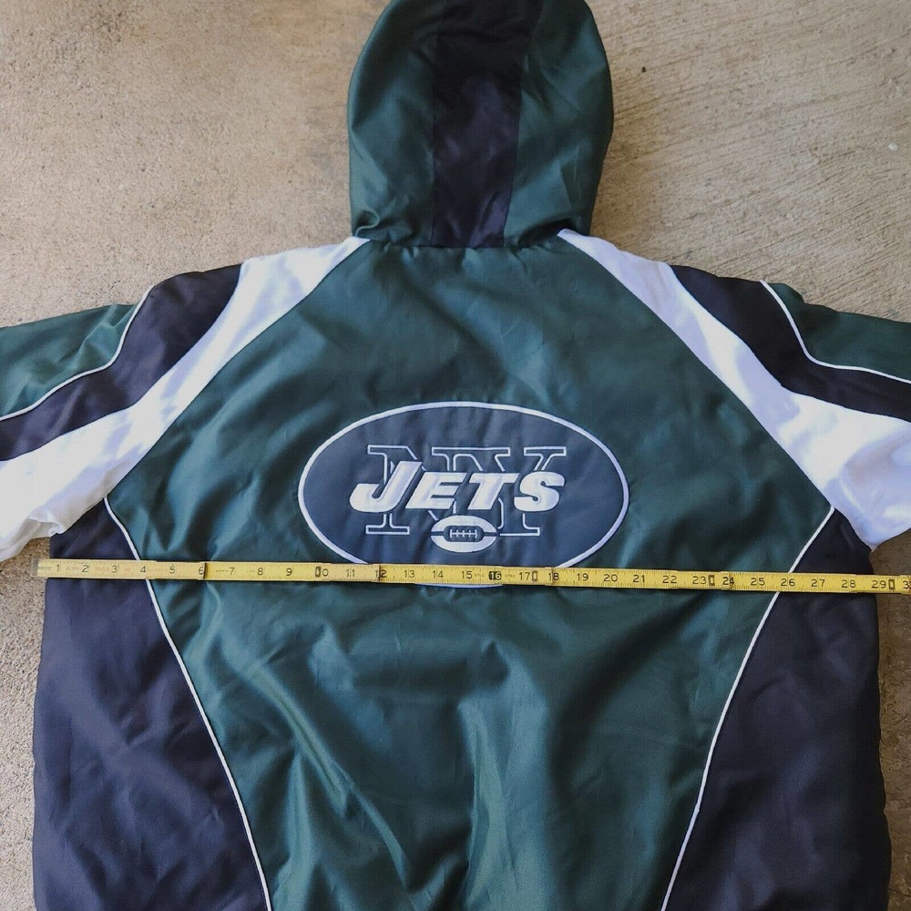 NY New York JETS NFL Oversized Green Zip Up Hoodie On Field Jacket Coat Size XL - Picture 15 of 16